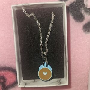 Blue and Gold Heart Pendant Necklace